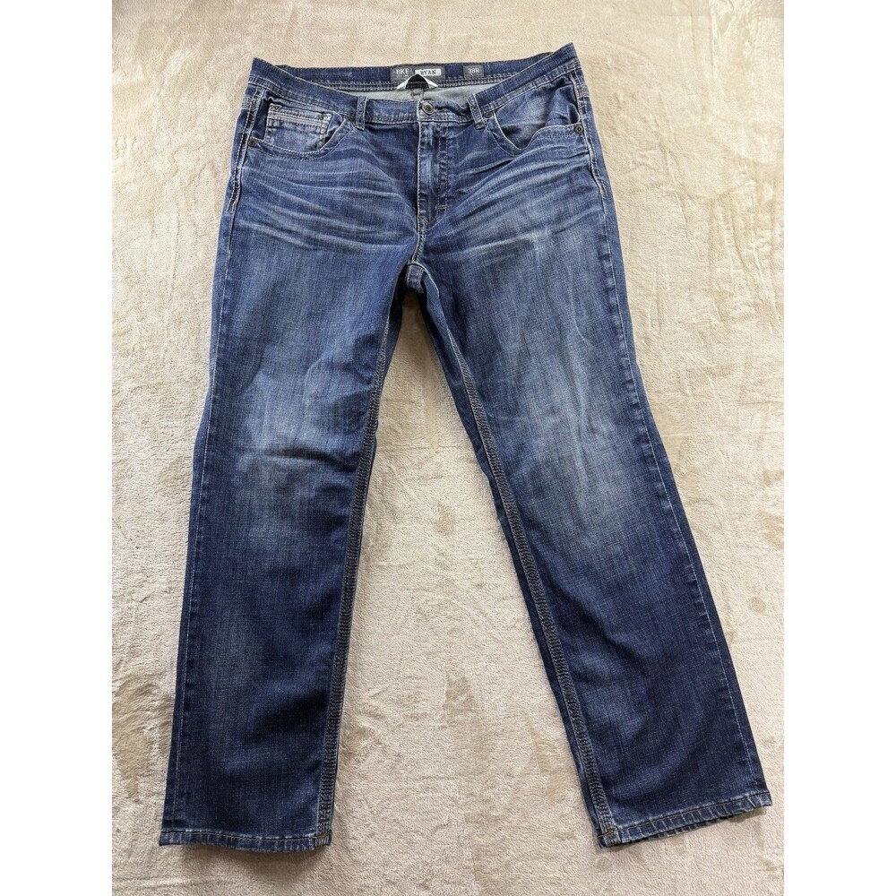 BKE Ryan Jeans Mens 38x32 Blue Denim Relaxed Fit Straight Leg Casual Classic